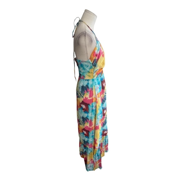 LULUS Stunning One Multi Abstract Print Drawstring
Halter Maxi Dress size M Sun - Picture 7 of 10